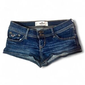 Hollister Dark Blue Denim Vintage Micro Shorts